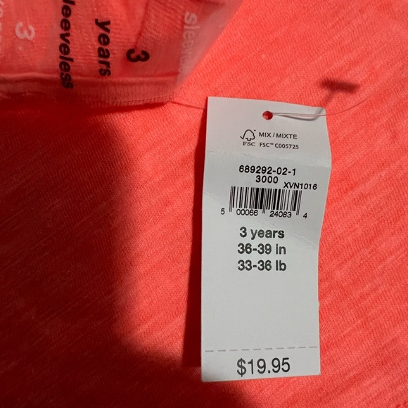 Adorable neon coral slub jersey tank by Gap. NWT - Picture 4 of 4